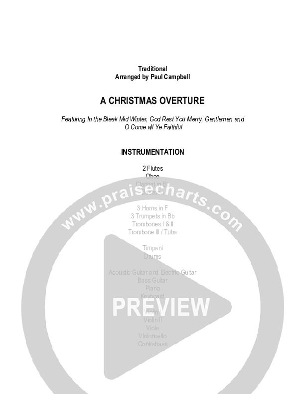 A Christmas Overture (Instrumental) Cover Sheet (Paul Campbell)