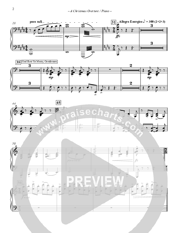 A Christmas Overture (Instrumental) Piano Sheet (Paul Campbell)