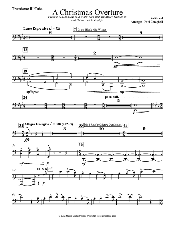 A Christmas Overture (Instrumental) Trombone 3/Tuba (Paul Campbell)