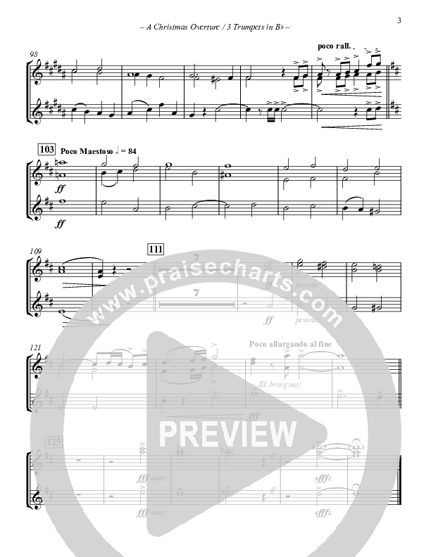 A Christmas Overture (Instrumental) Trumpet 1/2/3 (Paul Campbell)