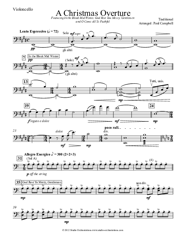 A Christmas Overture (Instrumental) Violincello (Paul Campbell)