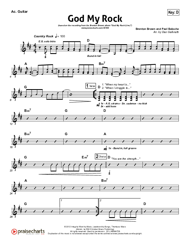 God My Rock Acoustic Guitar (Brenton Brown)