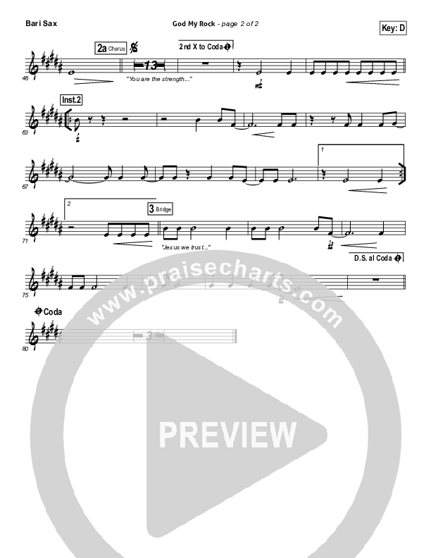 God My Rock Bari Sax (Brenton Brown)