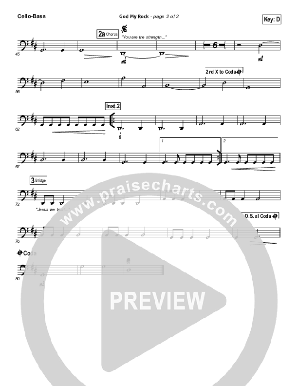 God My Rock Cello/Bass (Brenton Brown)