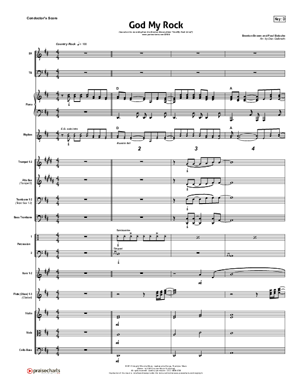 God My Rock Conductor's Score (Brenton Brown)