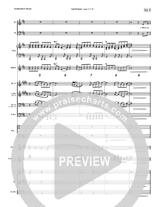 God My Rock Conductor's Score (Brenton Brown)