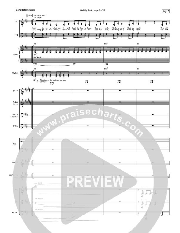 God My Rock Conductor's Score (Brenton Brown)