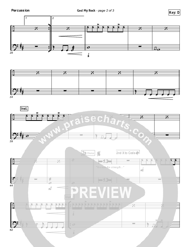 God My Rock Percussion (Brenton Brown)