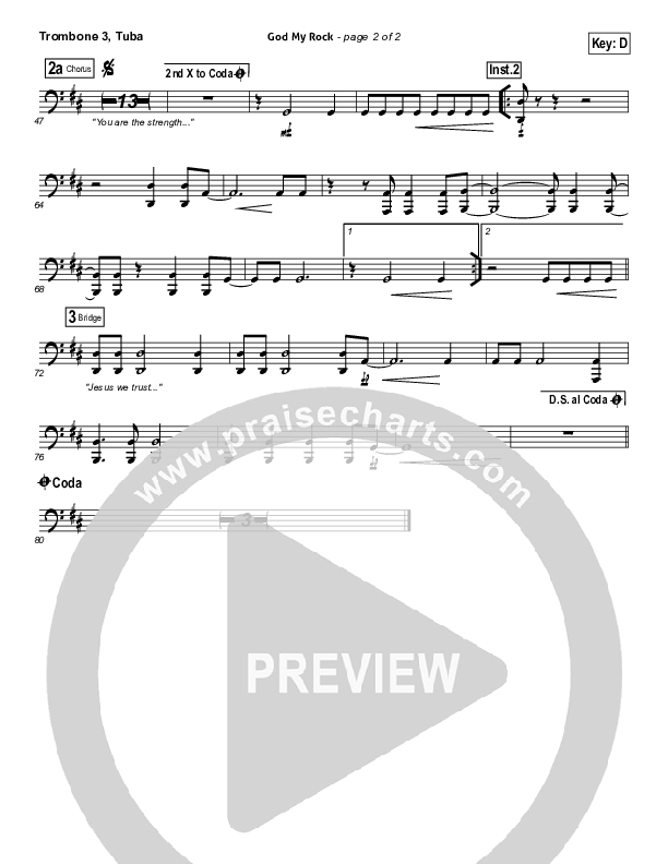 God My Rock Trombone 3/Tuba (Brenton Brown)