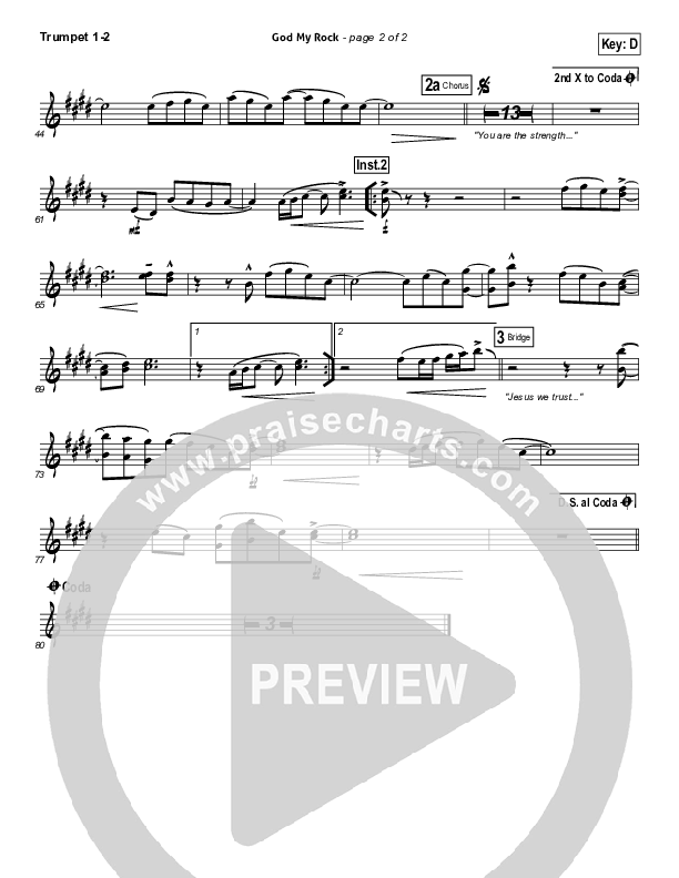 God My Rock Trumpet 1,2 (Brenton Brown)