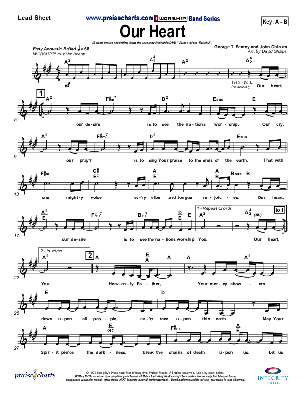 Our Heart Lead Sheet (Travis Cottrell)