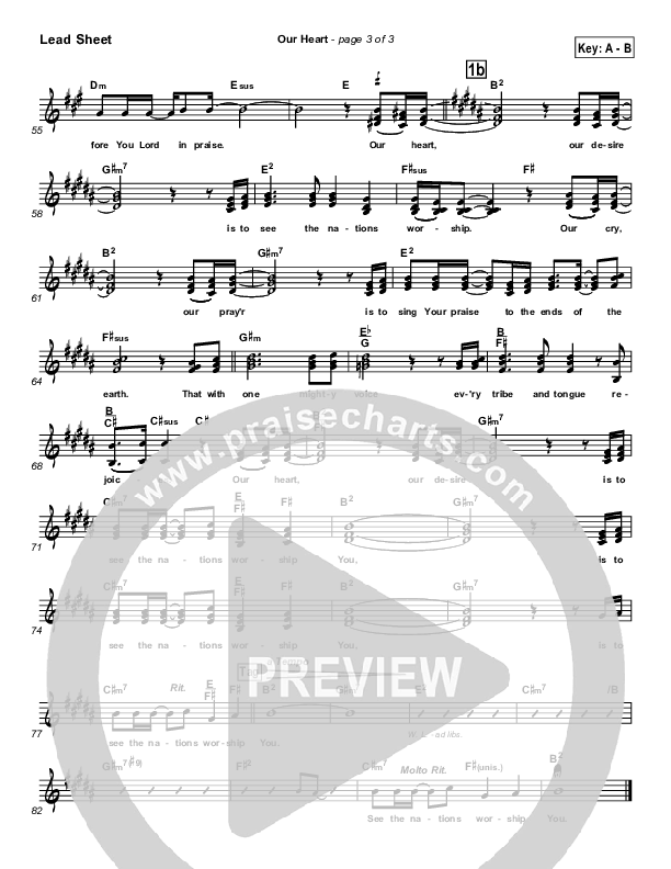 Our Heart Lead Sheet (SAT) (Travis Cottrell)