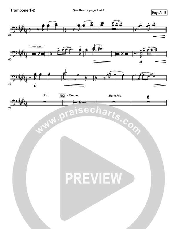 Our Heart Trombone 1/2 (Travis Cottrell)