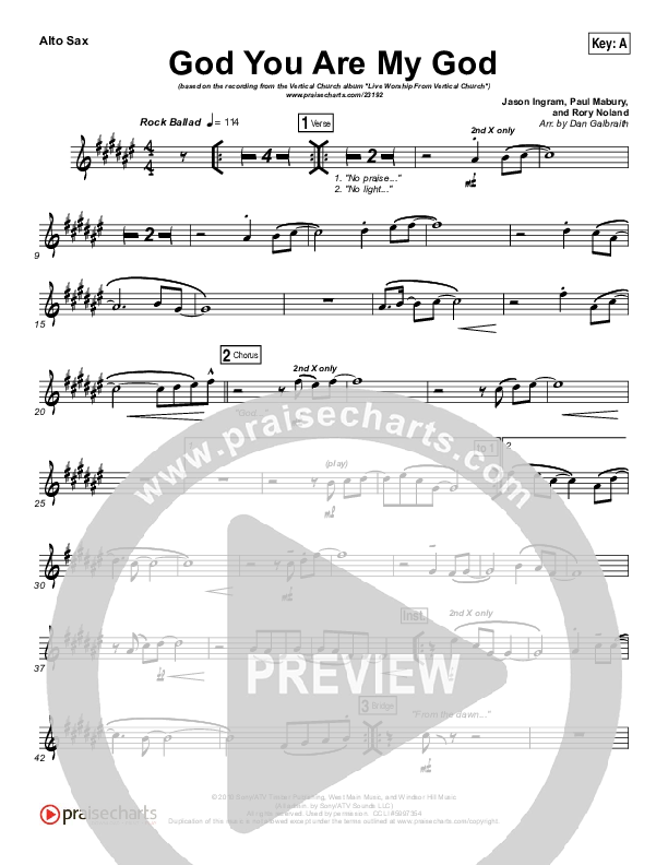 God You Are My God Alto Sax (Vertical Worship)