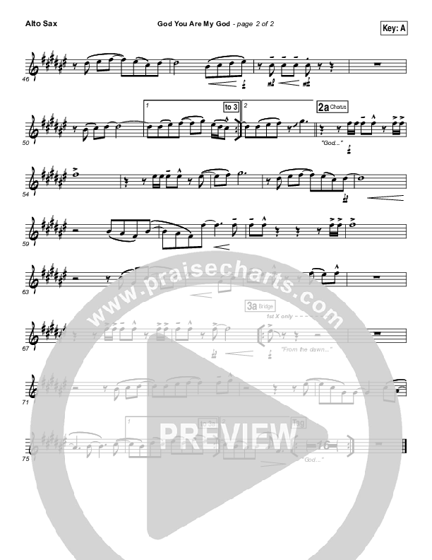 God You Are My God Alto Sax (Vertical Worship)