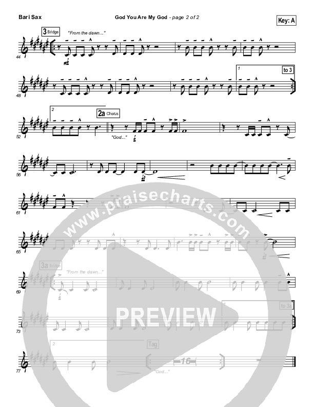 God You Are My God Bari Sax (Vertical Worship)