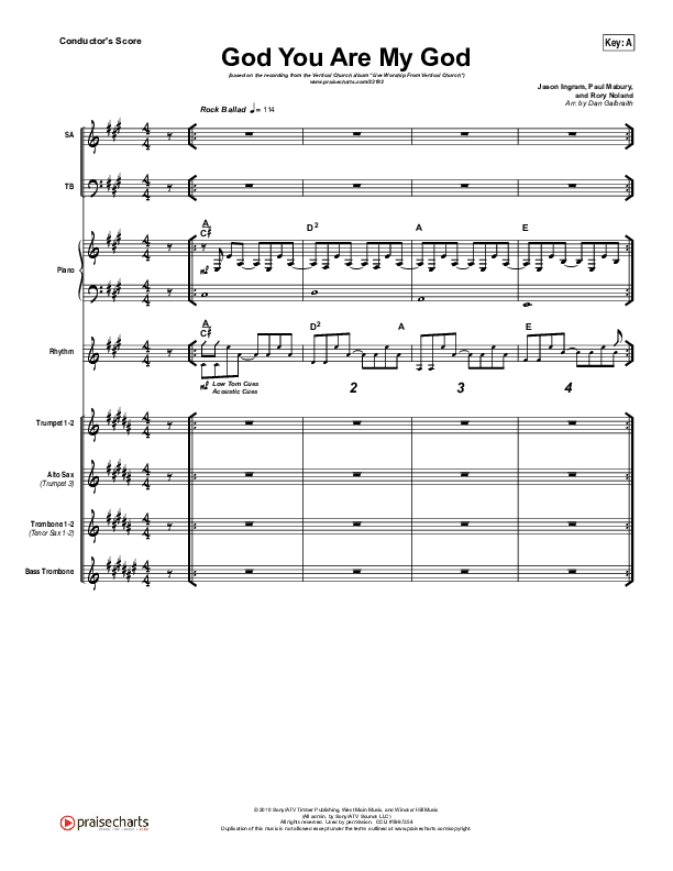 God You Are My God Conductor's Score (Vertical Worship)