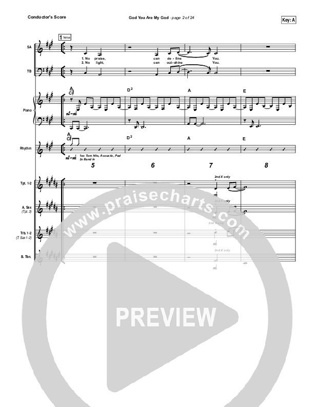 God You Are My God Conductor's Score (Vertical Worship)