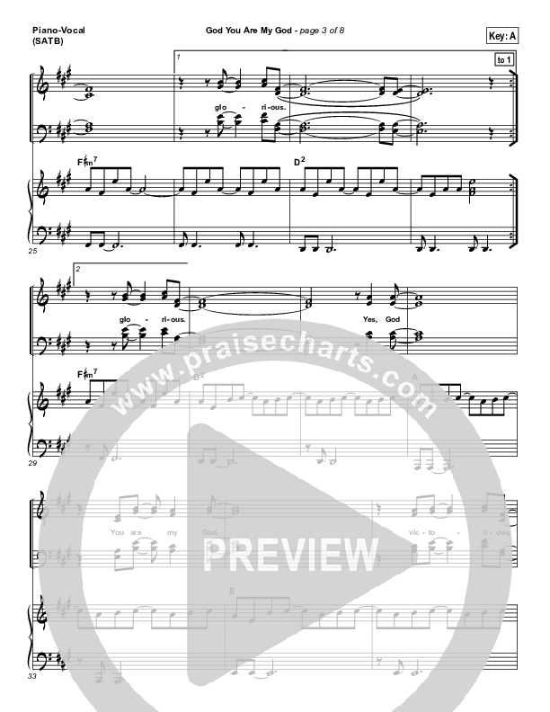 God You Are My God Piano/Vocal (SATB) (Vertical Worship)