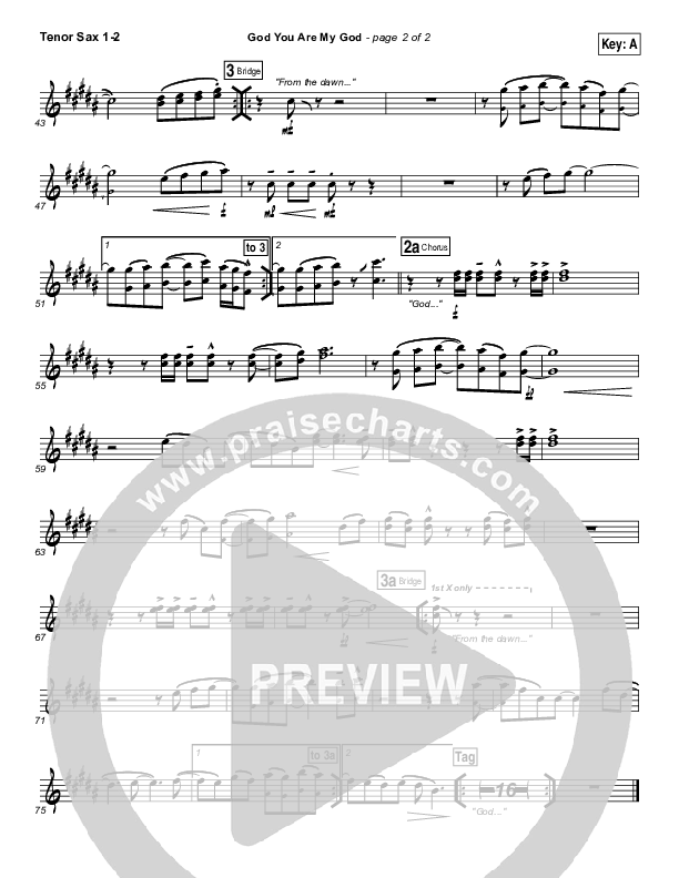 God You Are My God Tenor Sax 1/2 (Vertical Worship)