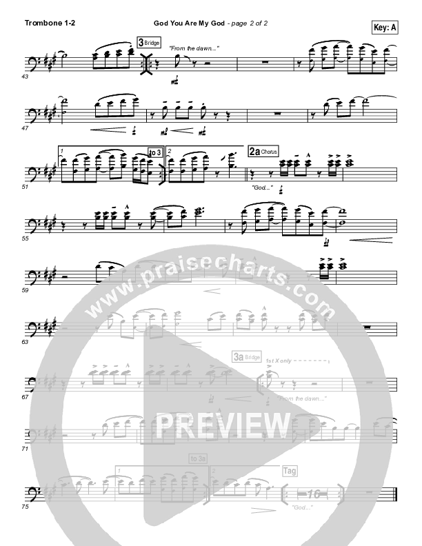 God You Are My God Trombone 1/2 (Vertical Worship)