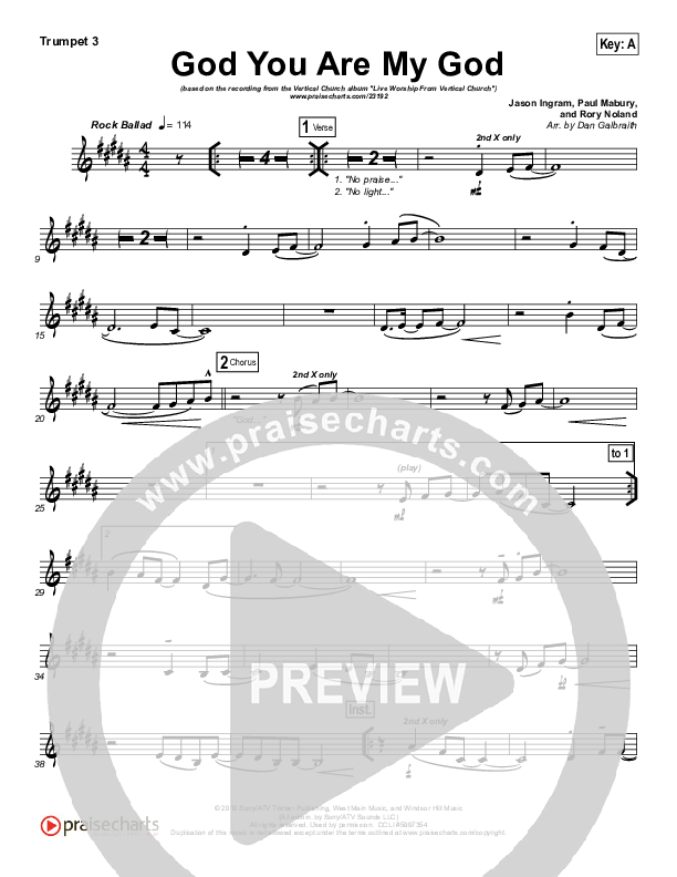 God You Are My God Trumpet 3 (Vertical Worship)