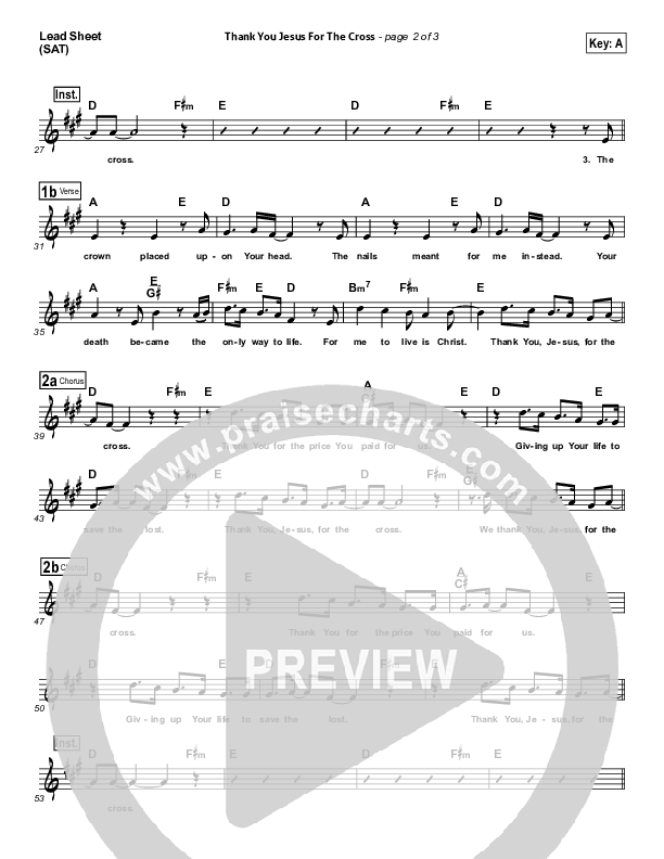 Thank You Jesus For The Cross Lead (SAT) (Vertical Worship)