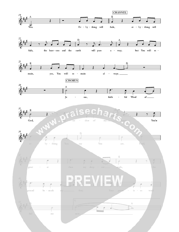 Word Of God Lead Sheet (Vertical Worship)