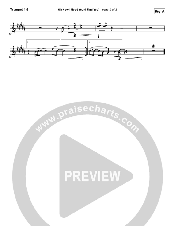 Oh How I Need You Trumpet 1,2 (All Sons & Daughters)