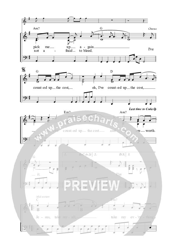 The Cost Piano/Vocal (Rend Collective)