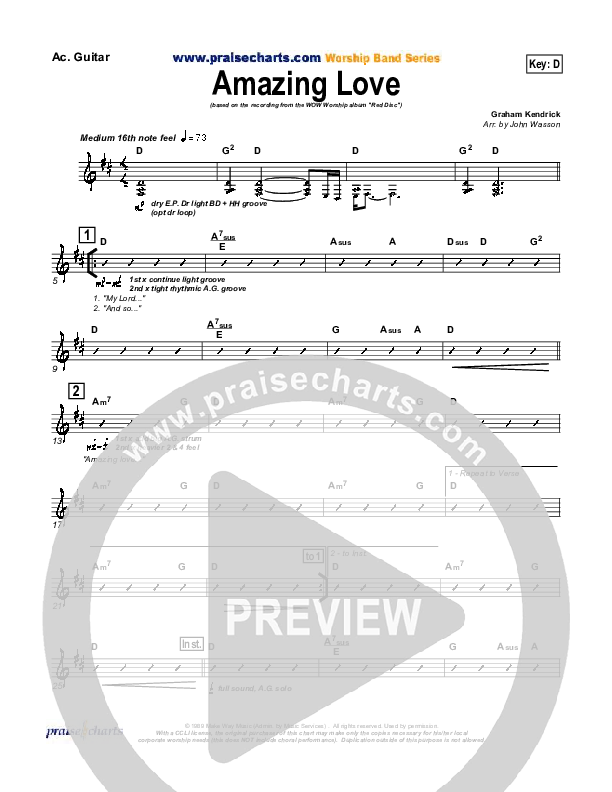 Amazing Love Rhythm Chart (Graham Kendrick)