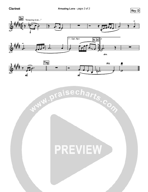 Amazing Love Clarinet (Graham Kendrick)