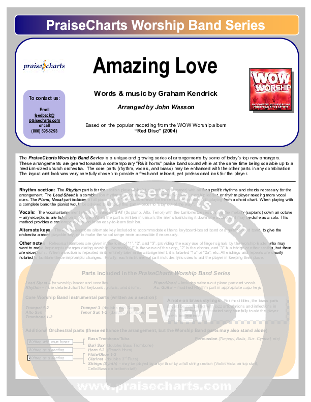 Amazing Love Cover Sheet (Graham Kendrick)
