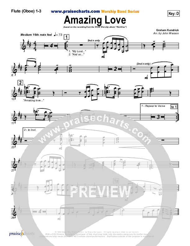 Amazing Love Flute/Oboe 1/2/3 (Graham Kendrick)