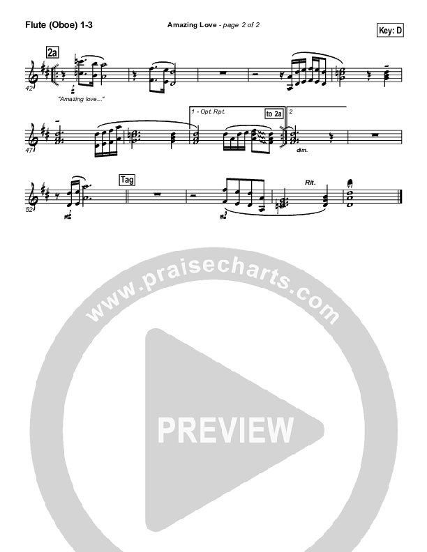 Amazing Love Flute/Oboe 1/2/3 (Graham Kendrick)