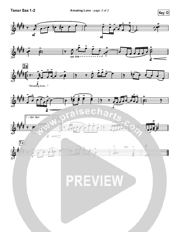 Amazing Love Tenor Sax 1/2 (Graham Kendrick)