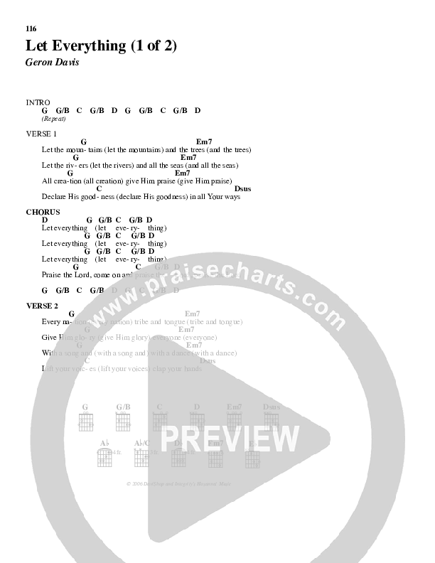 Let Everything Chords & Lyrics (Geron Davis)
