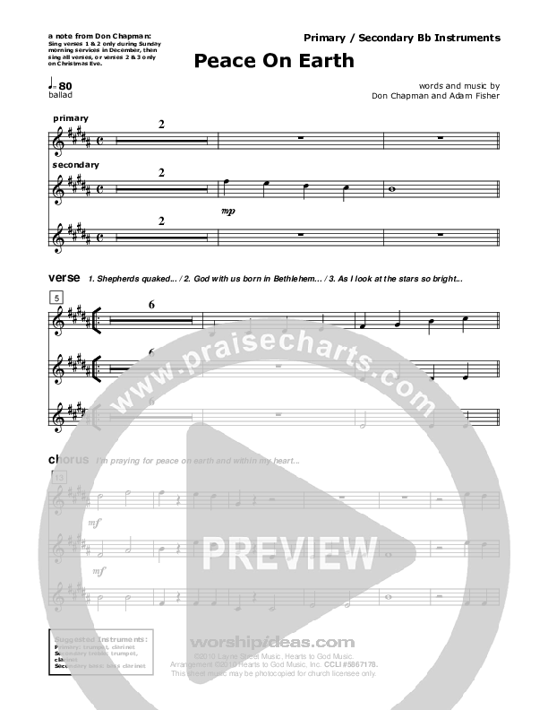 Peace On Earth Bb Instruments (Don Chapman)