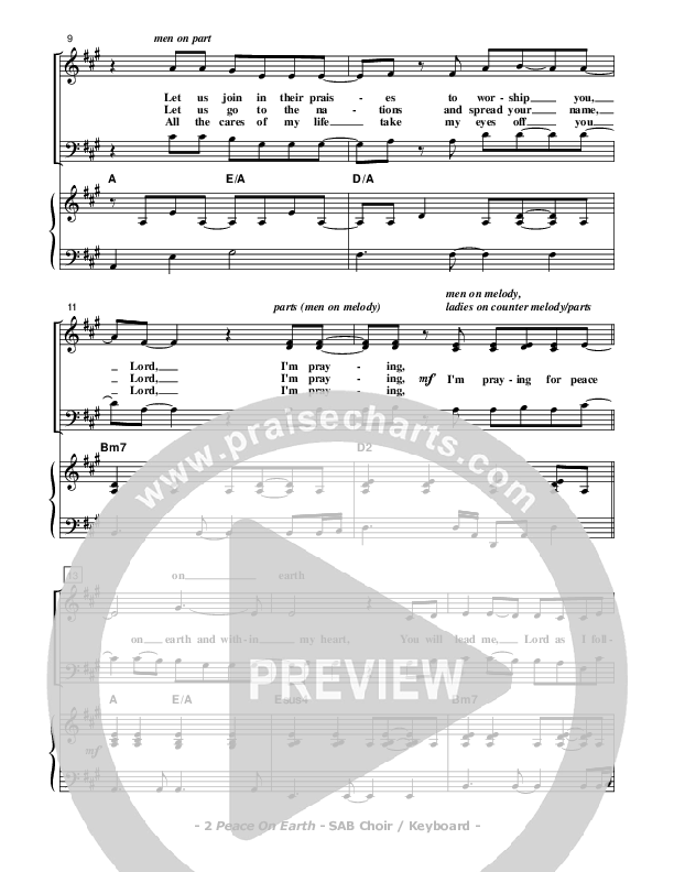 Peace On Earth Choir Sheet (Don Chapman)