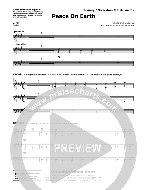 Peace On Earth C Instruments (Don Chapman)