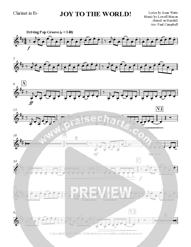 Joy To The World Clarinet (Paul Campbell)
