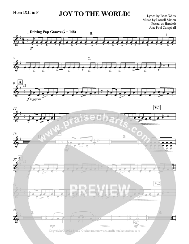 Joy To The World French Horn 1/2 (Paul Campbell)