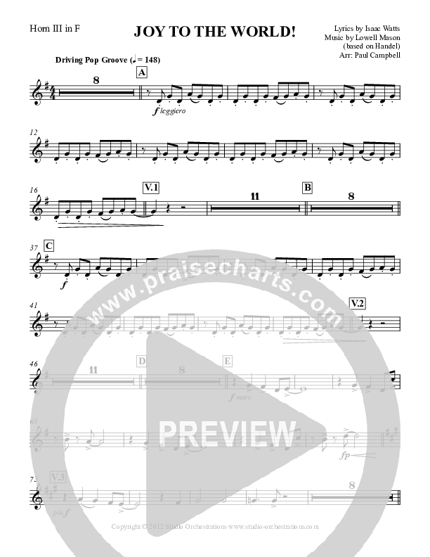 Joy To The World French Horn 3 (Paul Campbell)