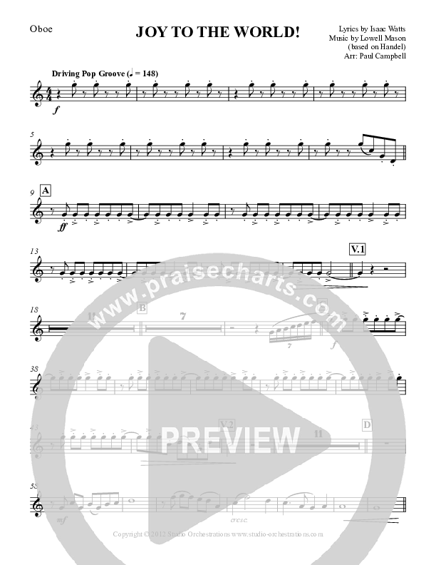 Joy To The World Oboe (Paul Campbell)