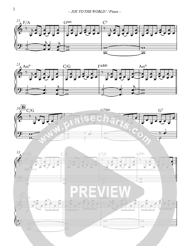 Joy To The World Piano Sheet (Paul Campbell)