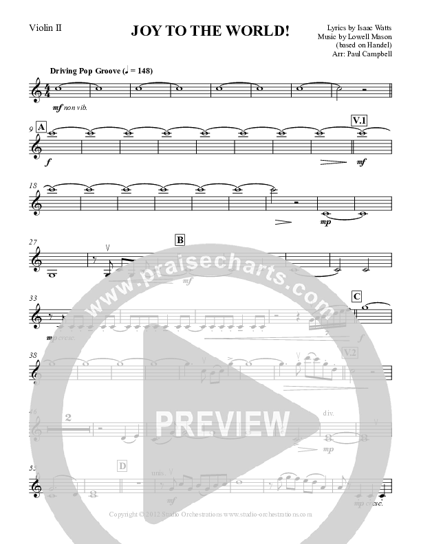 Joy To The World Violin 2 (Paul Campbell)