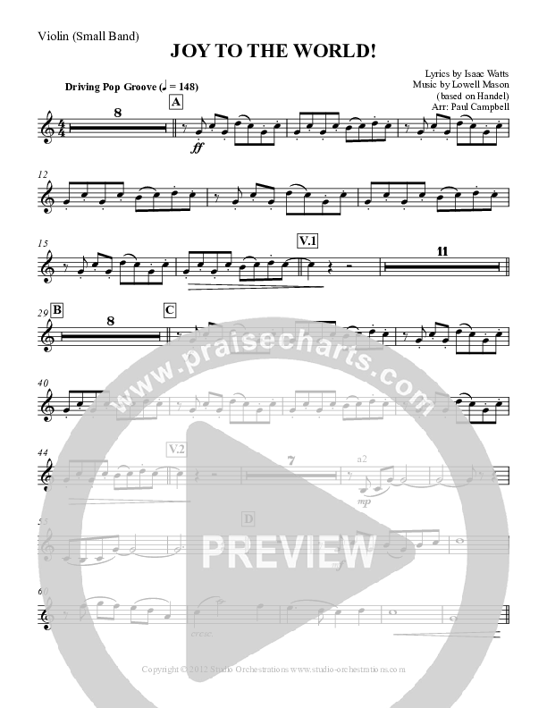 Joy To The World Violins (Paul Campbell)