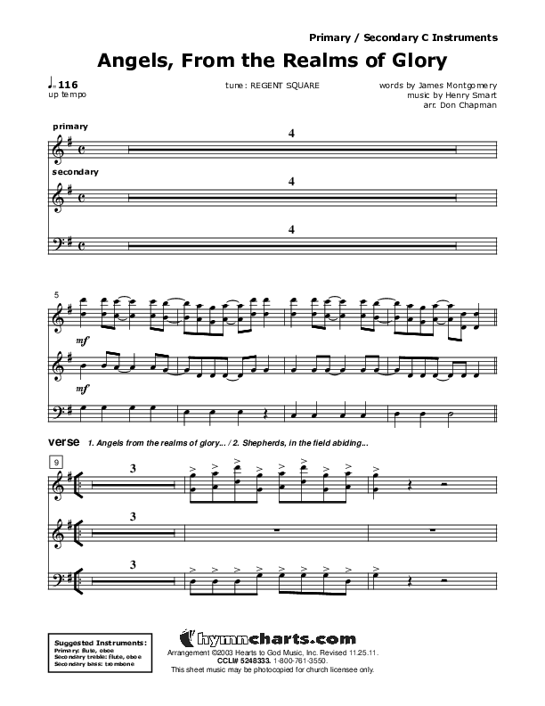 Angels From The Realms Of Glory C Instruments (Don Chapman)