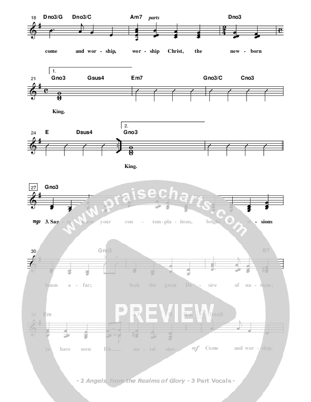 Angels From The Realms Of Glory Lead Sheet (SAT) (Don Chapman)