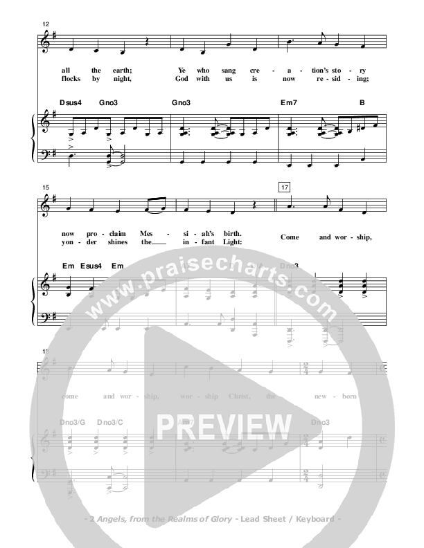 Angels From The Realms Of Glory Piano/Vocal (Don Chapman)